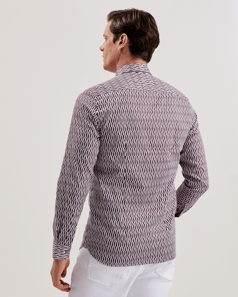 Men | Frestin Long Sleeve Retro Stripe Geo Sh | Red