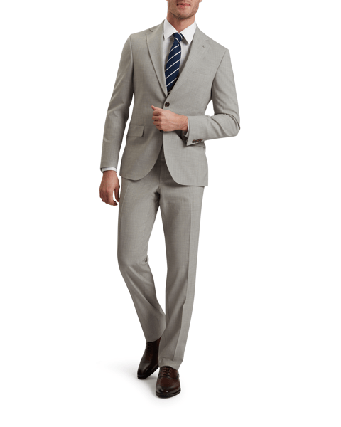 Men | Classic Wool Suit Jacket | Light Pastel Grey (V2)