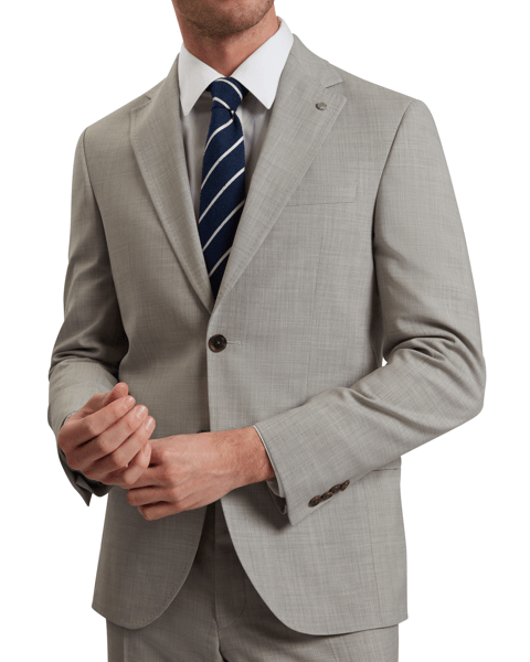 Men | Classic Wool Suit Jacket | Light Pastel Grey (V2)