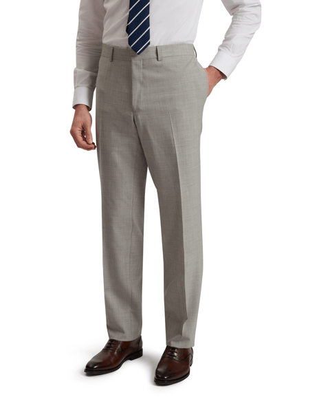 Men | Classic Wool Suit Trouser | Light Pastel Grey (V2)