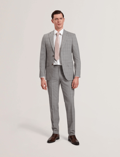 Men | Classic Wool Suit Jacket | Light Pastel Grey (V3)
