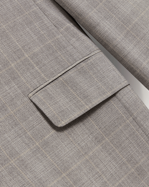 Men | Classic Wool Suit Jacket | Light Pastel Grey (V3)