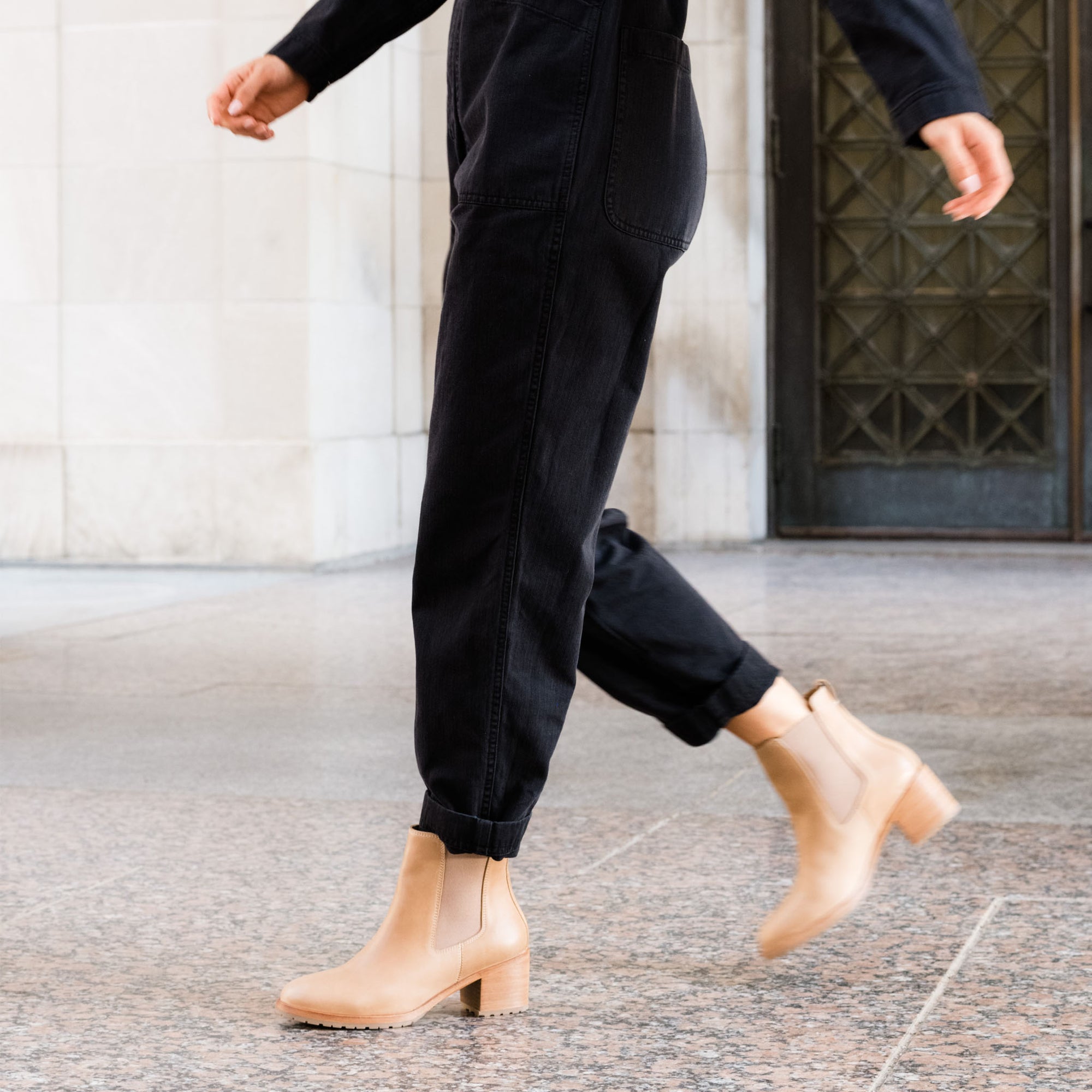 Womens | Ana Go-To Heeled Chelsea Boot | Almond