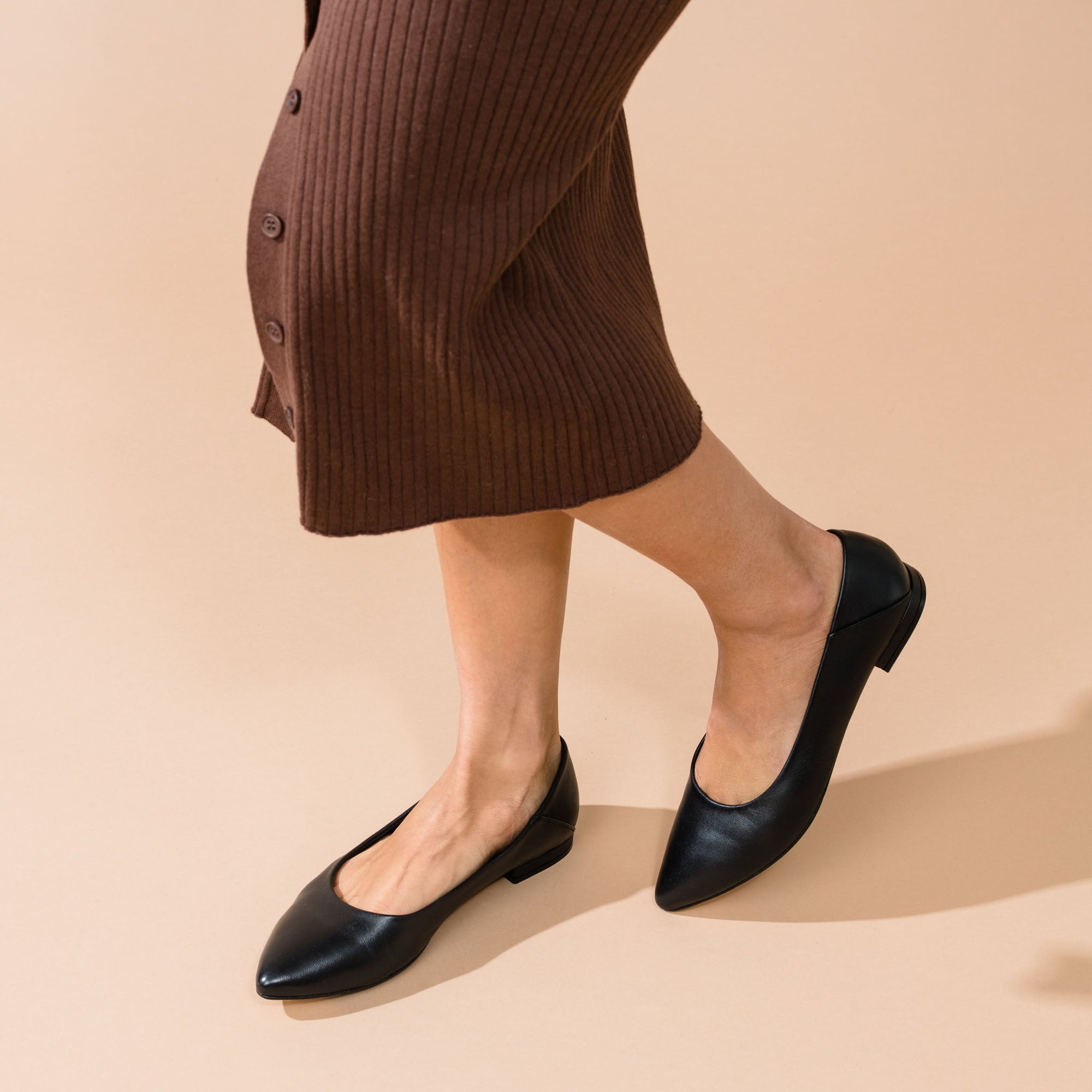 Womens | Fina Pointed Toe Flat | Black