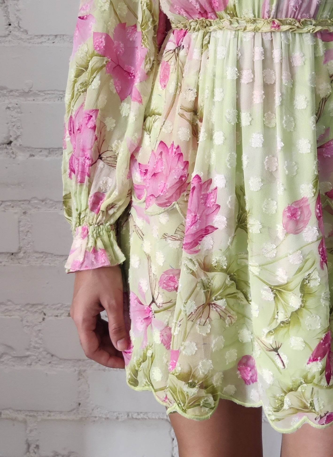 Short Dress | Green/Lotus